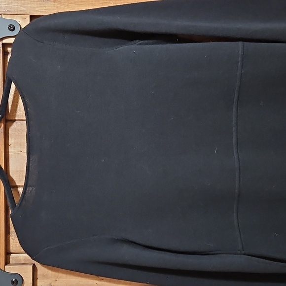 Talbots Black Merino Wool Midi Sweater Dress Long Sleeve L Petite - Picture 5 of 14